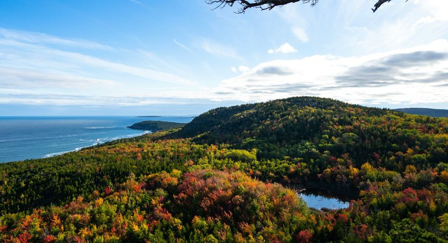 Maine in New England in herfstkleuren Maine in New England in herfstkleuren
